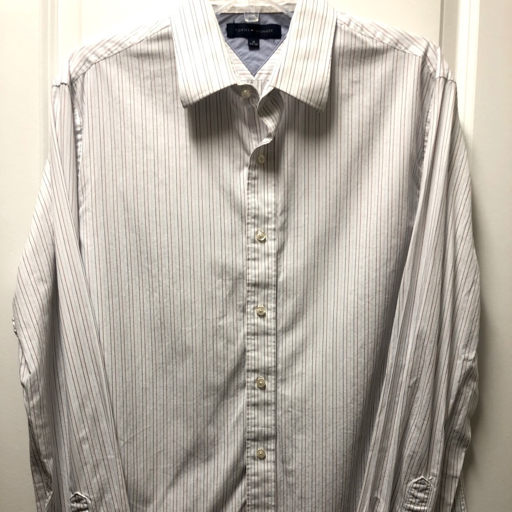Tommy Hilfiger Long Sleeve Dress Shirt - Size 16 34-35 - Minimal Wear